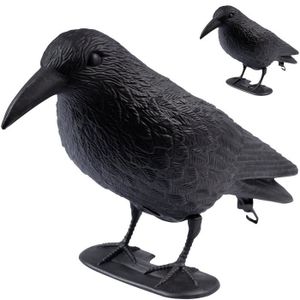 STATUE - STATUETTE   Lot de 2 Corbeaux factices ARTECSIS - Corbeau Anti-Pigeon Leurre de jardin Corbeau en Plastique Noir - Répulsif oiseaux, Appelant