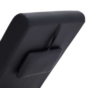 CHAISE LONGUE SWT Chaise longue de massage avec oreiller Noir Similicuir