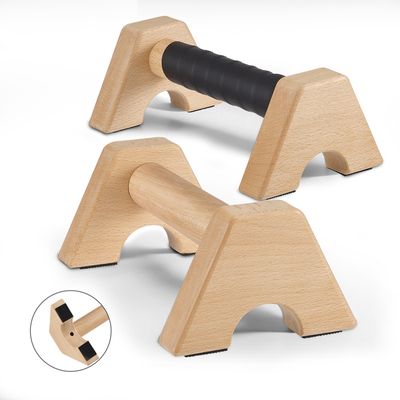 Parallettes PULLUP & DIP – Bois Hêtre, Acier, Antidérapant, Versions Basse/moyenne, Pour Calisthenics