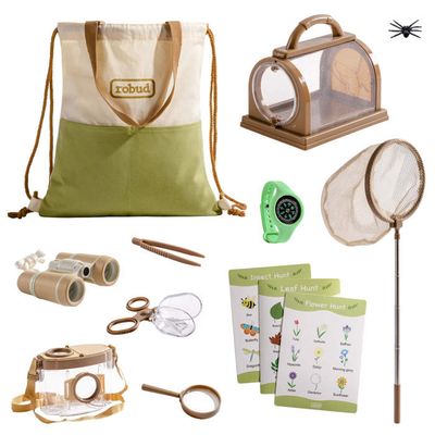 Hojalis Kit Loupe à Insectes 4 Pièces – Boîte D'Observation Avec Loupes 3X/5X + Pinces, Idéal Pour Enfants Curieux De La Nature