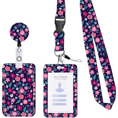 Lot De 2 Porte-badges Avec Cordon Rétractable - Mousqueton Pivotant - Pour Infirmière, étudiant, Employé - Design Marbre Bleu Et Noir