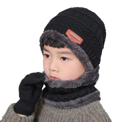 Ensemble Bonnet, écharpe Et Gants Enfant Hiver - Taille 4 à 11 Ans, Doublure Polaire, Gants Tactiles - Couleur Blanc, Idéal Pour Fille