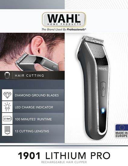 WAHL - TONDEUSE A CHEVEUX SANS/AVEC FIL - LITHIUM PRO LED 1901 ...