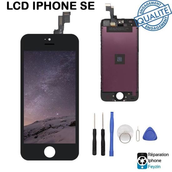 Écran LCD IPhone SE 2020 Noir + Vitre Tactile Sur Châssis - Kit Complet Avec Outils, Compatible A2275/A2296/A2298