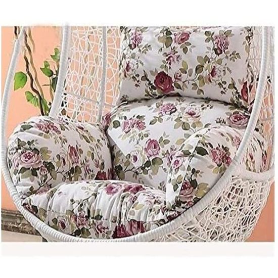 Coussin Rond Pour Fauteuil Suspendu - 105cm Épais 15cm - Housse Lavable Wine Red - Jardin Et Extérieur