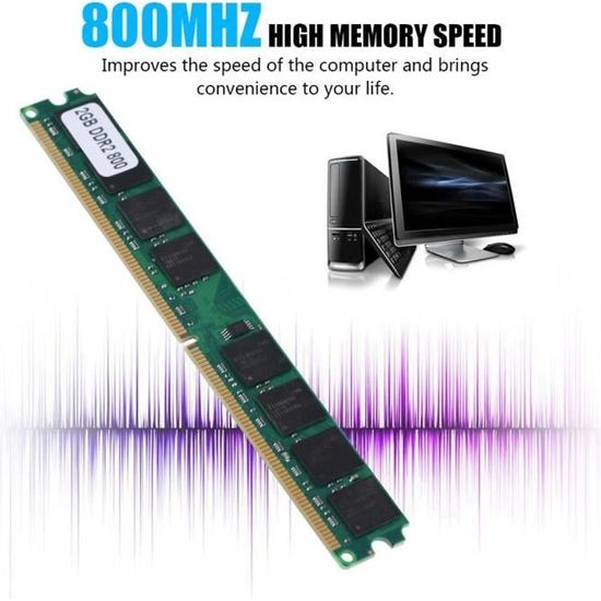 Mémoire RAM 2 Go DDR2 PC2-6400 800 MHz ECC UDIMM - Compatible HP 444909-061 - Neuf