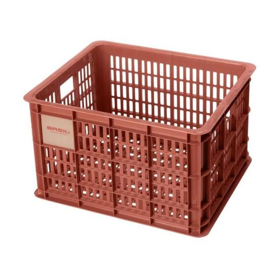 Panier/caisse Plastique Recyclé BASIL - 29L - Noir - 33x44x25cm - Avant/arrière