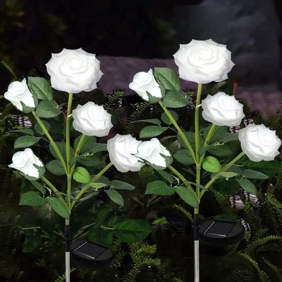 2 Lampes Solaires Décoratives En Forme De Fleurs - Étanches IP66 - Pour Jardin, Allées - Ambiance Romantique