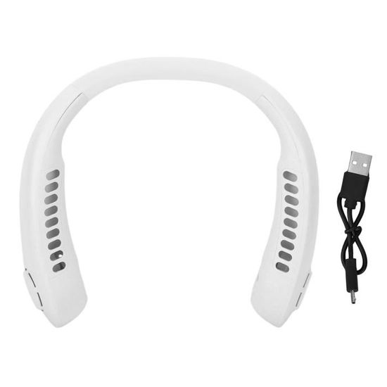 Ventilateur De Cou Portable Rechargeable USB - 3 Vitesses, Silencieux, Autonomie 6h, Rose - 5