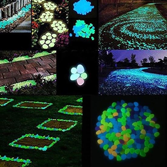 Pierre Lumineuse Exterieur,120 pcs Artificiels Galets Fluorescent  Décoration Jardin Chemin Piscine Aquarium Éclairage Nuit Bleu - Cdiscount  Jardin