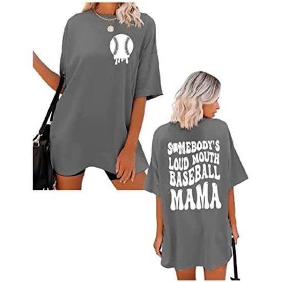 T-Shirt Oversize Femme CMTOP - Col Roun Et Manches Courtes - 95% Coton