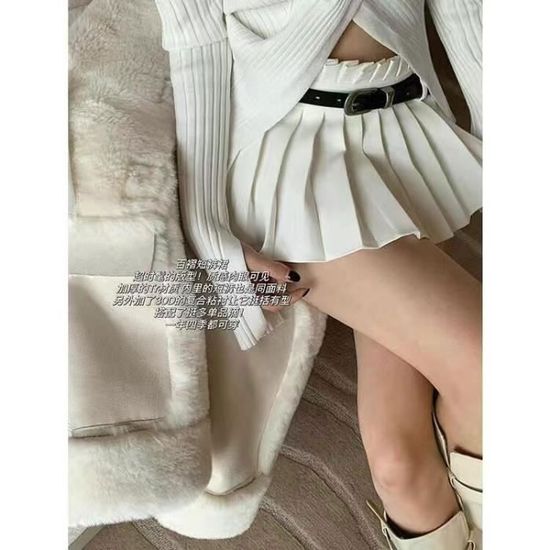 Jupe-short De Tailleur Blanche Plissée | Bas | PLT FR