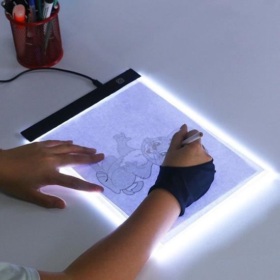 XIAOSTAR Tablette Lumineuse A4,Tableau de Copie à LED A4 Super Mince pour  Tableau de Dessin avec Câble USB avec Luminosité Réglable pour