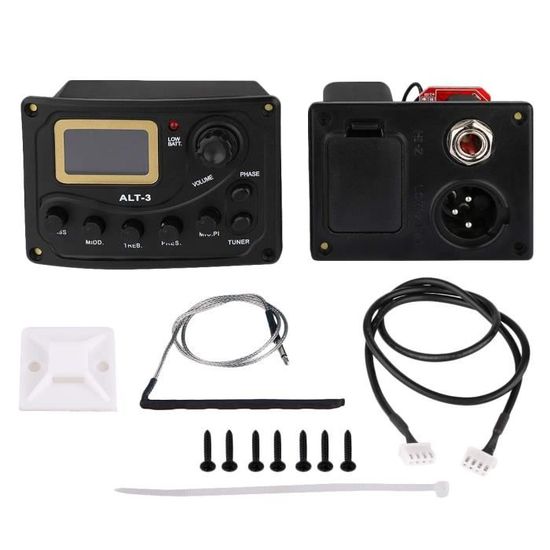 Acheter Amplificateur de tonalité et de Volume de guitare acoustique à 3 bandes, égaliseur EQ, préampli, accordeur de micro piézo Acheter Amplificateur de tonalité et de Volume de guitare acoustique à 3 bandes, égaliseur EQ, préampli, accordeur de micro piézo