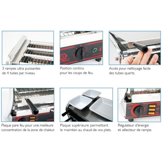 Toaster Professionnel multifonction avec régulateur Senior 2 étages