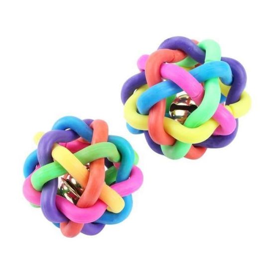 BTH03801-"jouet pour chien jeu balle de caoutchouc coloré avec un clochette grelot jouets à mâcher drôle outil d'éducation "