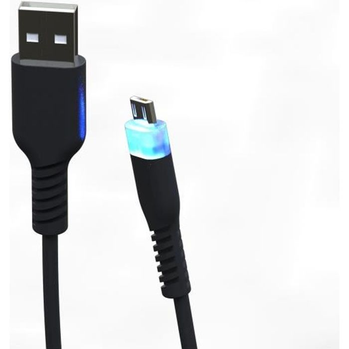 Cable de recharge et transfert micro USB, Supersoft anti nœuds, LED  rétroéclairage pour manette PS4 Pro/Slim, Xbox One, 3 mètres - Cdiscount  Informatique