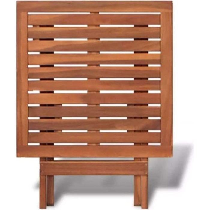 Table carrée bistro de jardin Bois, Table de Terrasse pour Intérieur Extérieur 46x46x47CM