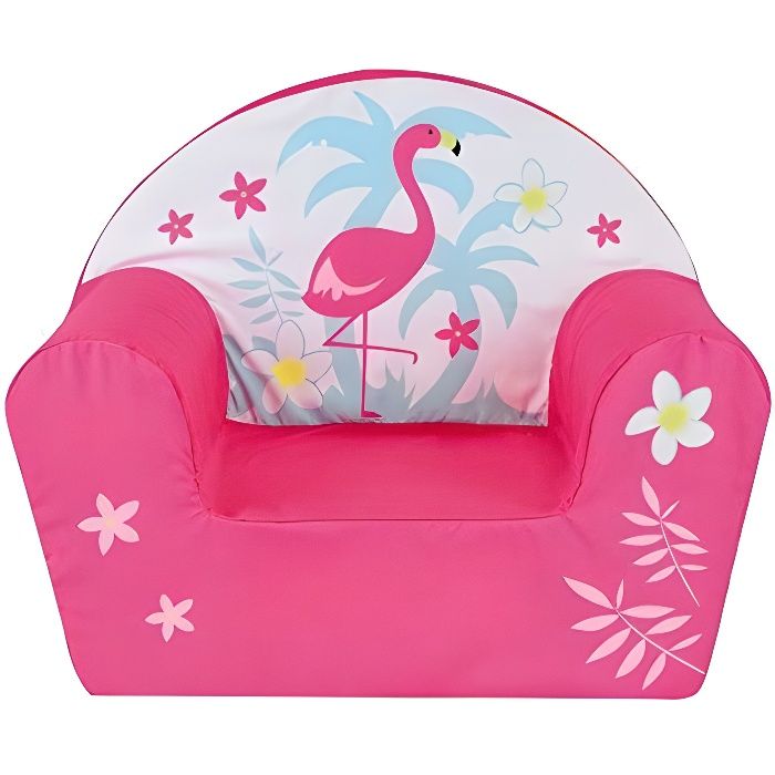 Fauteuil Club Flamant Rose en Mousse pour Enfant