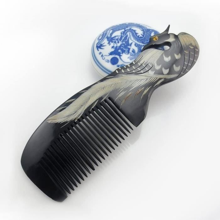 Peignes Peigne Cheveux en Corne à Motif de Phénix Peigne à Cheveux pour Femmes Hommes Peigne à Corne Naturelle pour Mass 325910