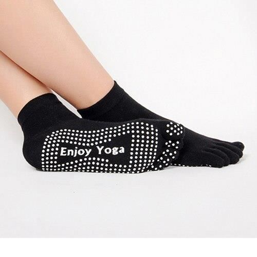 Accessoires Fitness - Musculation,Drôle Yoga orteils chaussettes femmes coton 5 orteils séparés Compression - Type Black