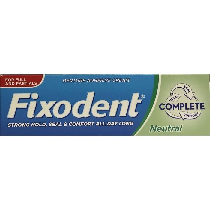 Fixodent - 3 PACKS de crème adhésive pour prothèse dentaire - goût neutre