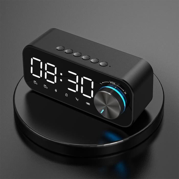 Double réveil Haut-parleur Bluetooth Lecteur de musique sans fil à LED numérique pour caisson de basses - Beguinstore 742