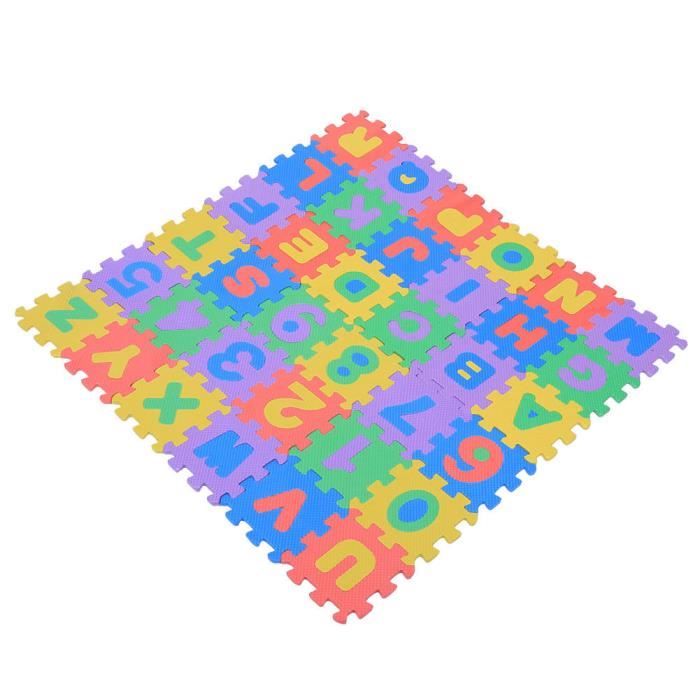 Tapis de jeu pour enfants en mousse Puzzle, 36Pcs Tapis de jeu en mousse EVA souple Carreaux de sol multicolores pour enfants