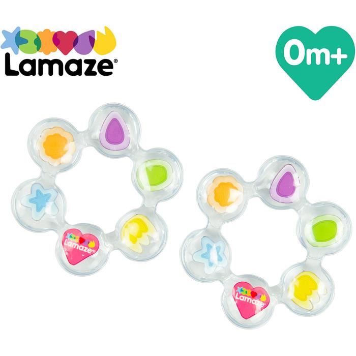 Anneaux de dentition TOMY Lamaze - Anneaux de Dentition, 2 Jouets de Dentition pour Bébé, Hochet de dentition réfrigéré, 201318