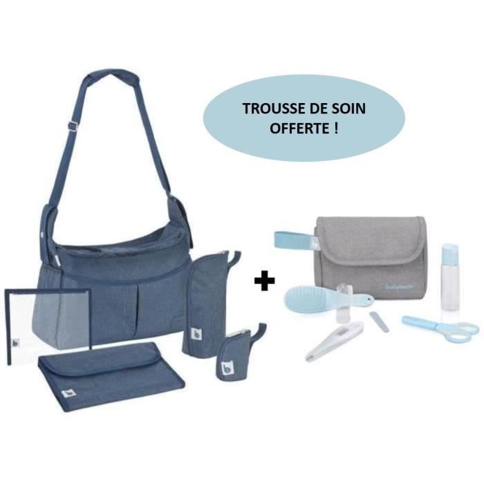 BABYMOOV Sac à langer Urban bag bleu + Trousse de soin Compacte