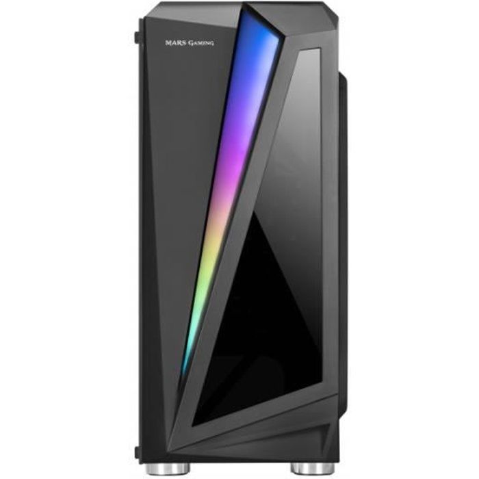 mars gaming boitier moyen tour atx mars gaming mcl rgb avec panneaux vitrés (noir) noir noir Noir
