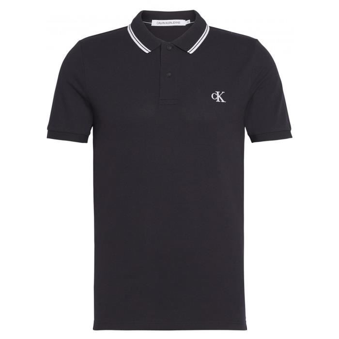 CALVIN KLEIN Polo Tipping BAE Noir et blanc Homme