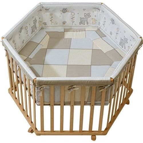 Bebe Puericulture Parcs Loclic Com Parc Bebe Hauteur 72 5cm Parc Hexagonal Reglable Sur 3 Hauteurs Parc Sur Avec Tour De Parc Happy Field Et Roulettes Avec Freins 6 Roulettes Bicolore Roba Parc