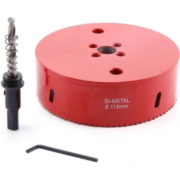 Scie-Cloche Bimétallique M42 Scie Cloche 115mm Scies Cloches Scie Bois pour Aluminium Bois Tuyau Plastique Kit de forets en Métal