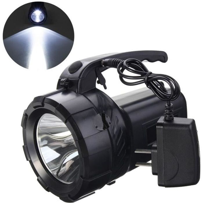 TEMPSA LED Lampe de Poche Rechargeable - 10W Torche Puissante - Batterie et Chargeur US avec Adaptateur - Camping Randonné