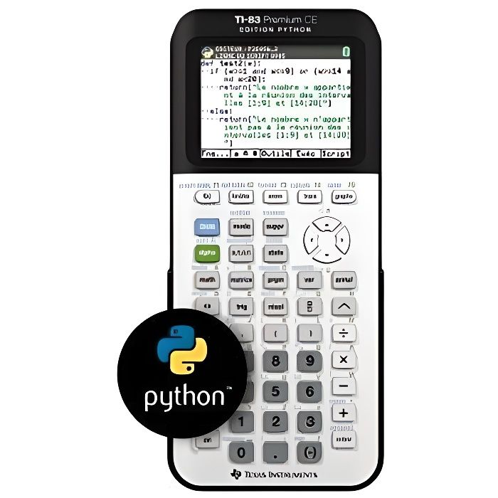 TEXAS INSTRUMENTS TI 83 Premium CE Edition Python – Calculatrice graphique – Mode examen