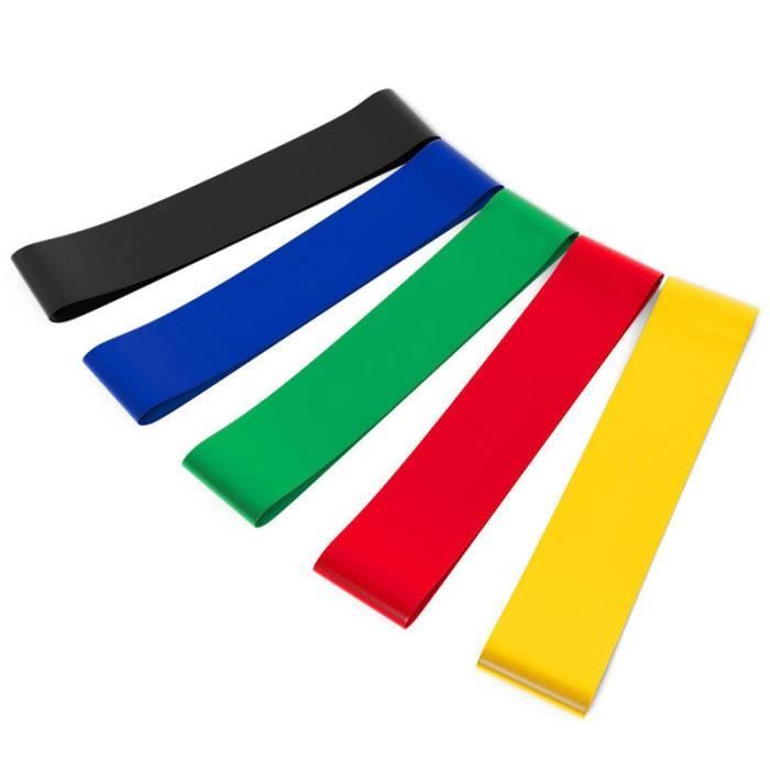 Elastique Musculation, ZAMUS Lot de 5 Bande de Résistance Élastique 5 Niveaux de Force pour la Salle Sport Musculation Pilates Yoga