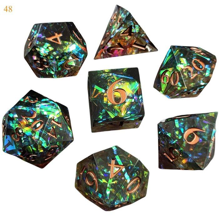 42 Pièces Dé Jdr, Polyédriques Dice, Acrylique des, Réutilisable Dés de