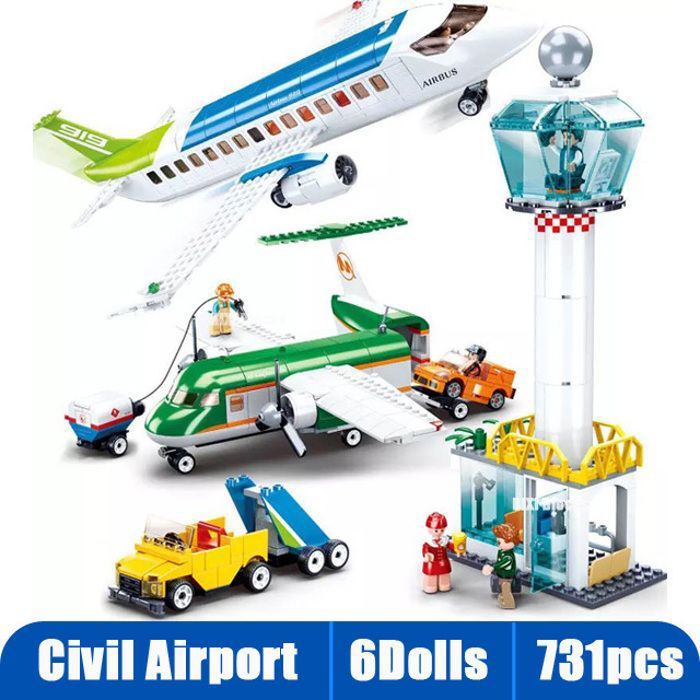 Coffret Construction KLIP Aéroport, 414 Briques, Vintage, Boîte Ouverte