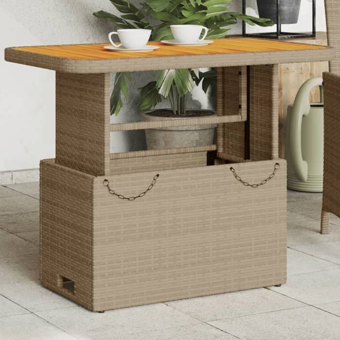 vidaXL Table de Jardin Table Basse Table à Manger Meuble de Terrasse Cour Balcon Patio Extérieur Résine Tressée et 368277