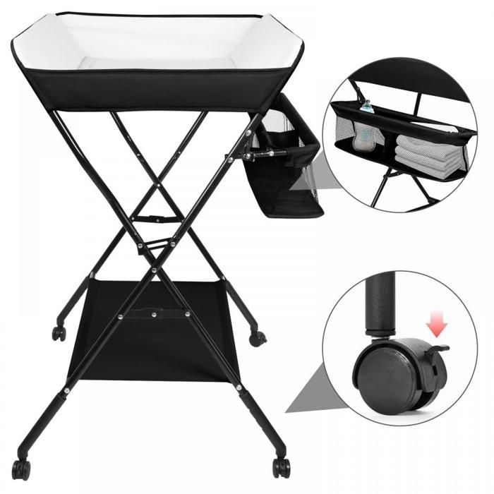 SUPFINE Table à langer pliante en PVC imperméable facile à nettoyer PLAN A LANGER pour nouveau-né-12 mois Commode à langer