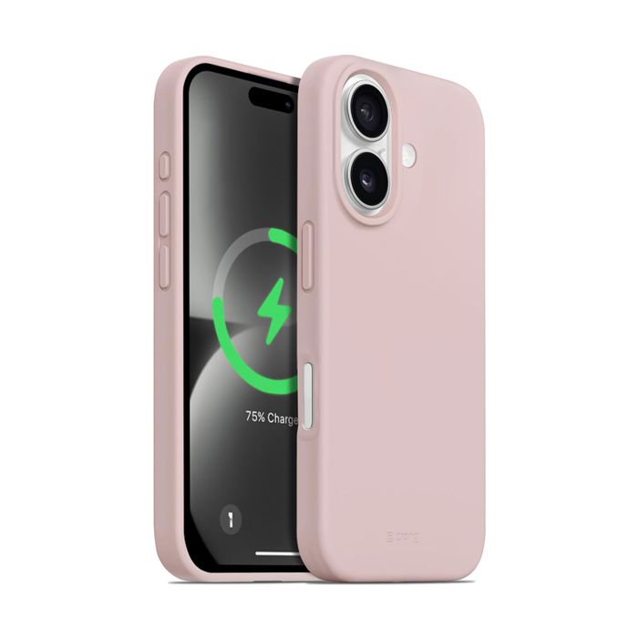 Coque pour iPhone 16 MagSafe en Silicone Souple Antichocs Crong Rose