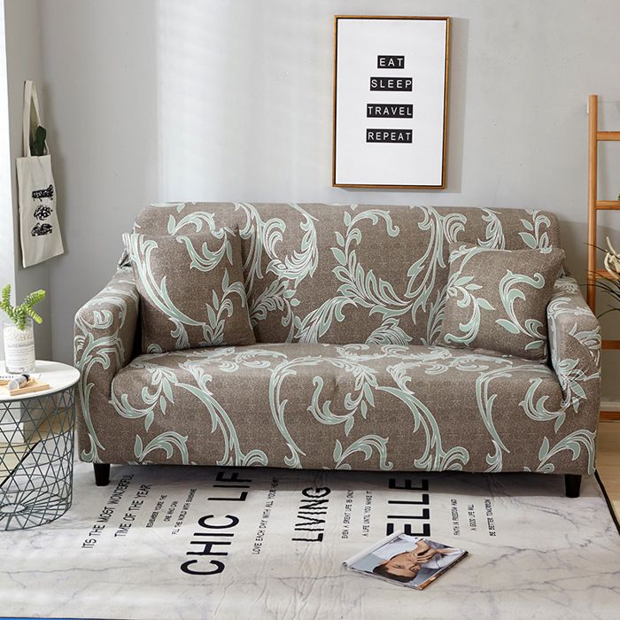 Housse de Canapé Extensible 2 Place Couverture Canapé avec Accoudoirs Modèle rétro kaki vert[SFT151]