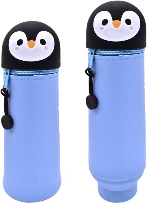 Trousse 2 En 1 En Silicone Souple - Forme Chat Noir - Porte-stylo De Table Extensible - Pour école, Bureau, Cadeau - 11
