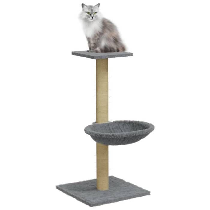 Comparer les prix de Bon plan Arbre à chat - JILI HOT - avec griffoir en sisal Gris clair 74cm Thome5326475