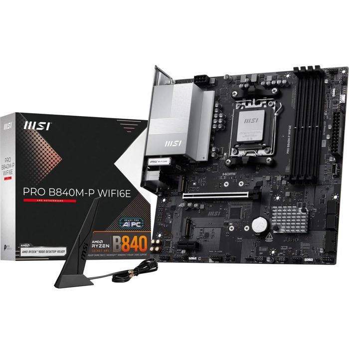 MSI PRO B840M P WIFI6E B840AM5DDR5mATX - vue 7