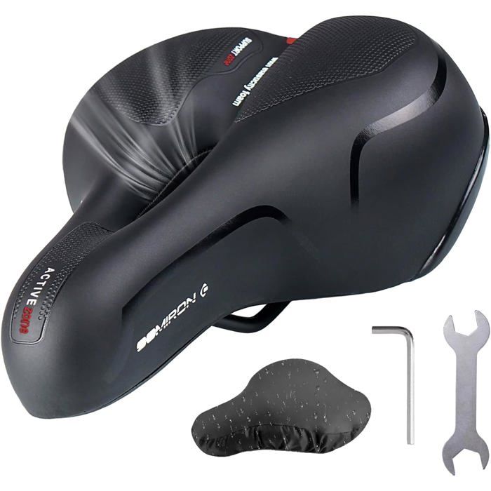 Selle de vélo confort en mousse à mémoire de forme et cuir PU antichocs
