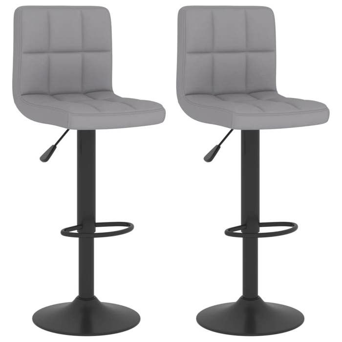 Gris Lot de 2 Chaises fauteuil - Tabourets de bar - design ergonomique - gris clair tissu @EU1552623