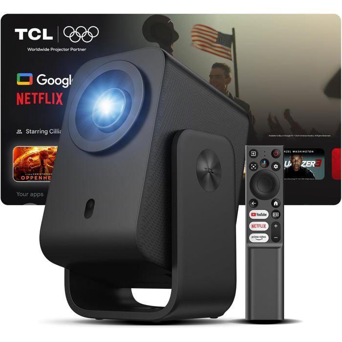 TCL  C1 Videoprojecteur 4K Natif 1080P Audio Dolby Smart Google TV Portable