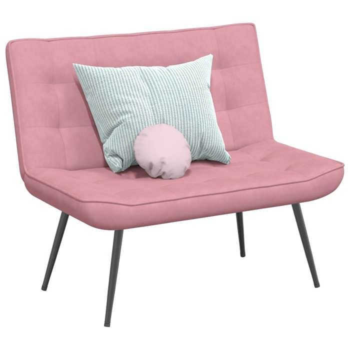 Banquette en velours - vidaxl - Rose - 110x74x84 cm - Velours polyester - Rembourrage mousse